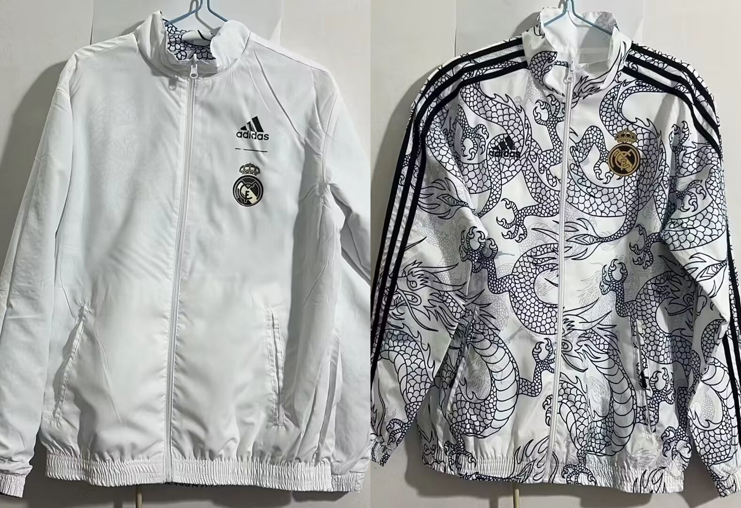 AAA Quality Real Madrid 23/24 Reversible Wind Coat-White Dragon